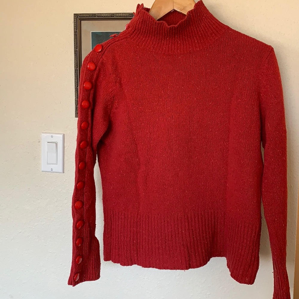 SALE! Anthropologie Moth Vintage Sweater Button Sleeve and Turtleneck